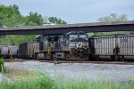 NS 9678 waits to depart east with a coal train